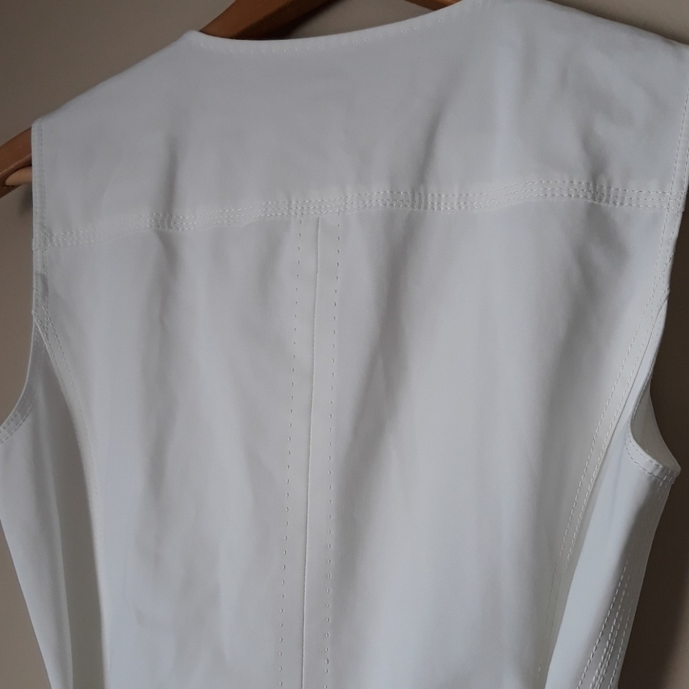 Lafayette 148 White Belted Full Zip Dress Sz 4 - Picture 3 of 8